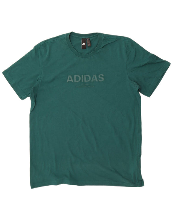 Adidas Mens Graphic T-Shirt Top Large Green Cotton