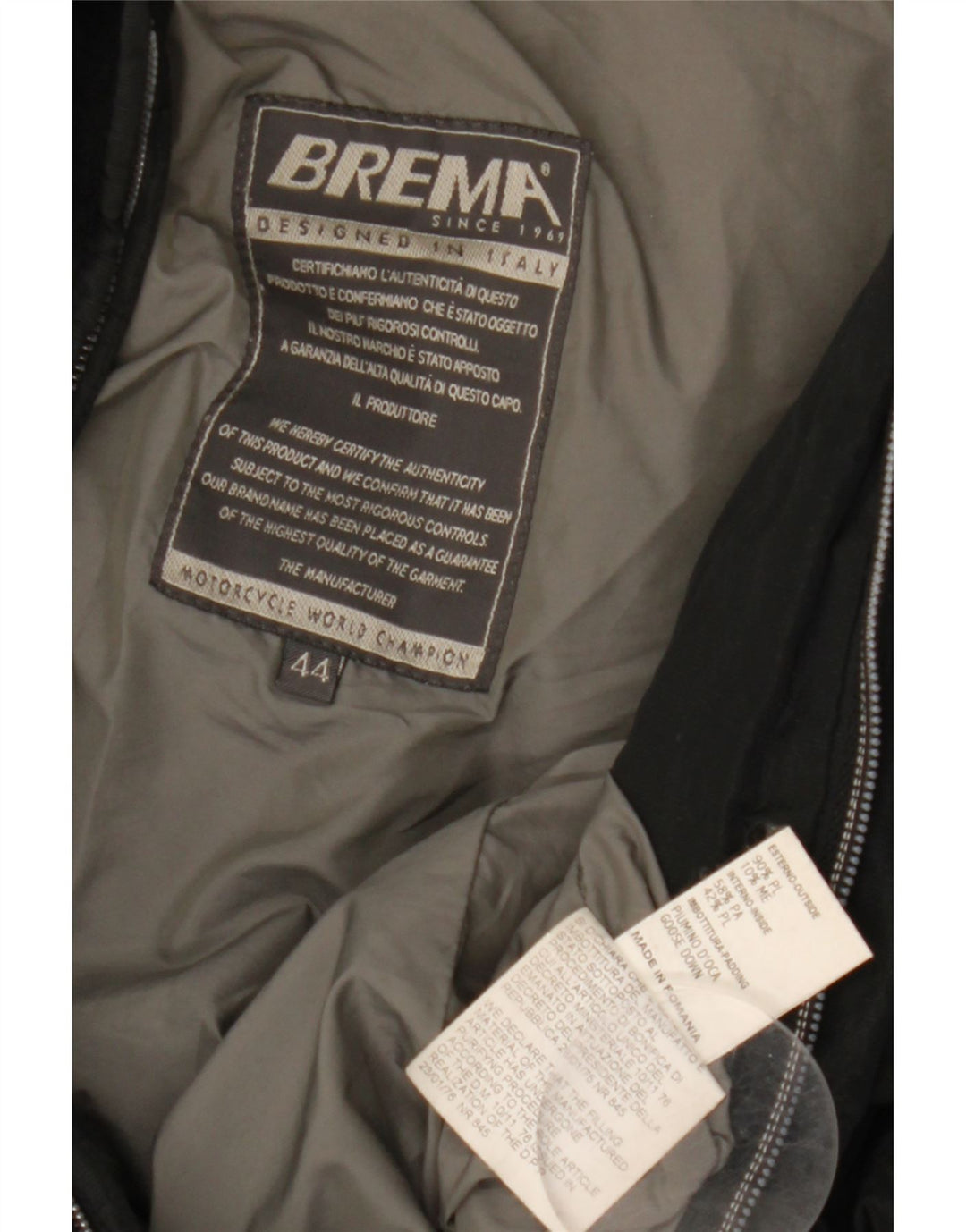 Brema Womens Graphic Padded Jacket IT 44 Medium Black Polyester