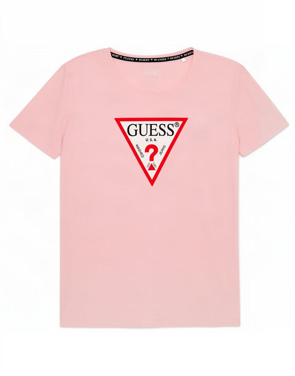 Guess Womens Graphic T-Shirt Top UK 14 Large Pink
