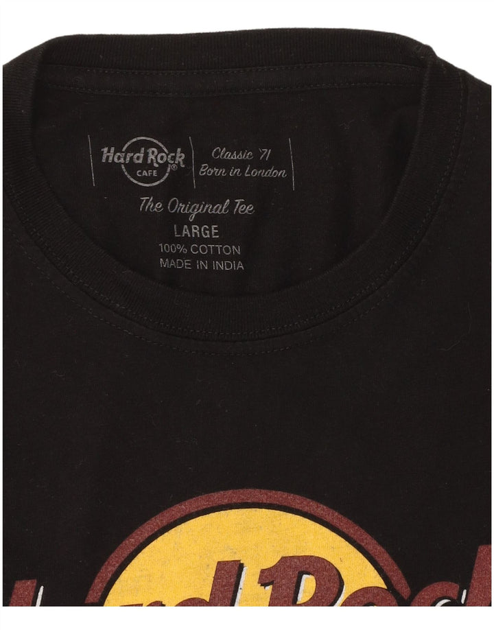 HARD ROCK CAFE Womens Vienna Graphic T-Shirt Top UK 14 Large Black Cotton