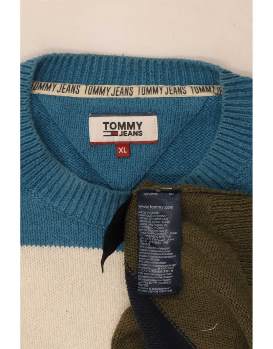 Tommy Hilfiger Mens Crew Neck Jumper Sweater XL Multicoloured Striped
