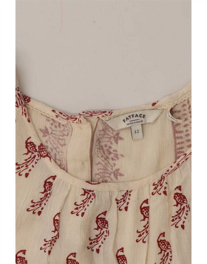 Fat Face Womens Abstract Pattern Tunic Top UK 12 Medium Off White