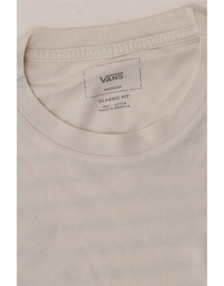Vans Mens Classic Fit Graphic T-Shirt Top Medium White Cotton