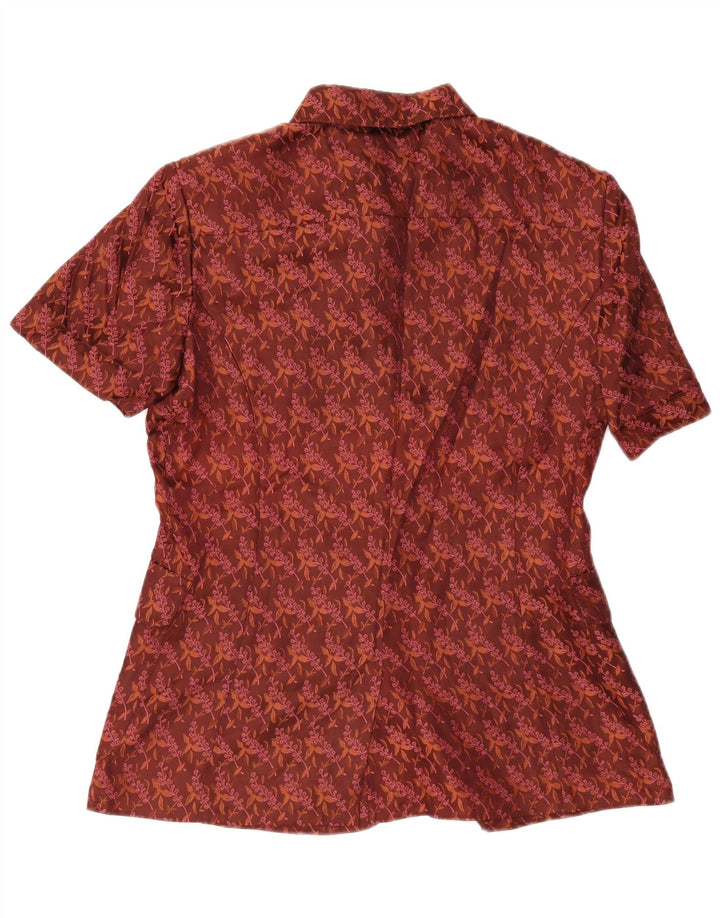 Sportmax Womens Short Sleeve Blazer Jacket UK 12 Medium Brown Floral