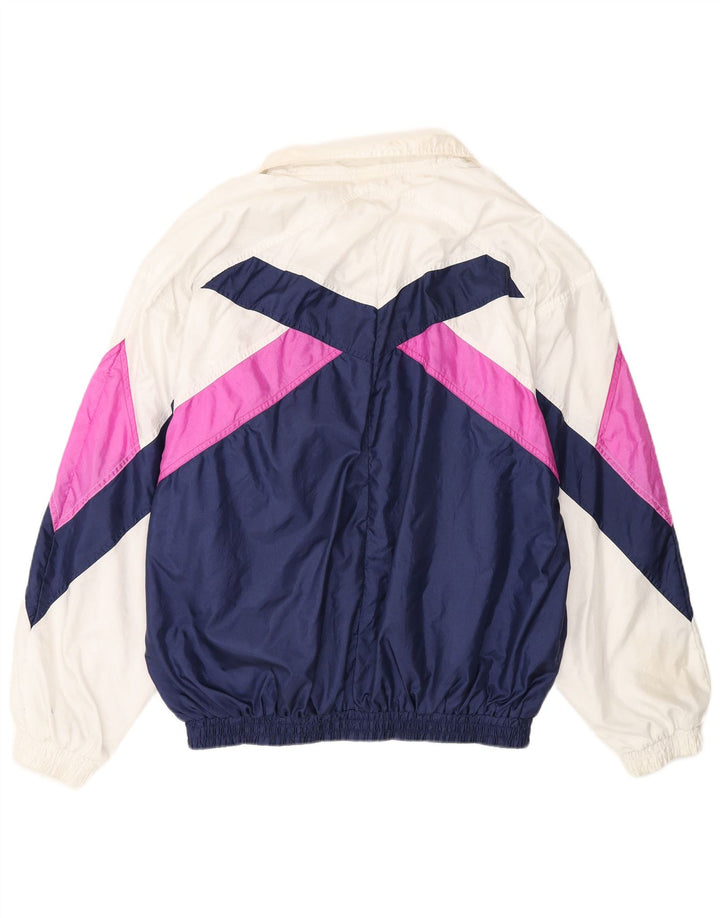 Vintage Mens Tracksuit Top Jacket Large Multicoloured Colourblock Polyamide