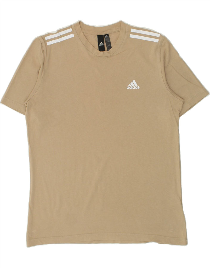 ADIDAS Mens Graphic T-Shirt Top Medium Beige Cotton | Vintage Adidas | Thrift | Second-Hand Adidas | Used Clothing | Messina Hembry 