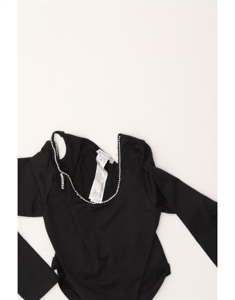 ZARA Womens Crop Off Shoulder Top UK 12 Medium Black Polyamide Vintage Zara and Second-Hand Zara from Messina Hembry 
