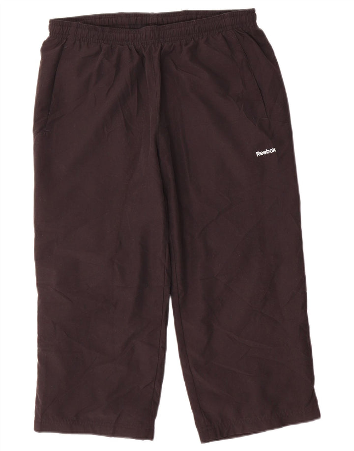 Reebok Womens Capri Tracksuit Trousers UK 10 Small Black Polyester