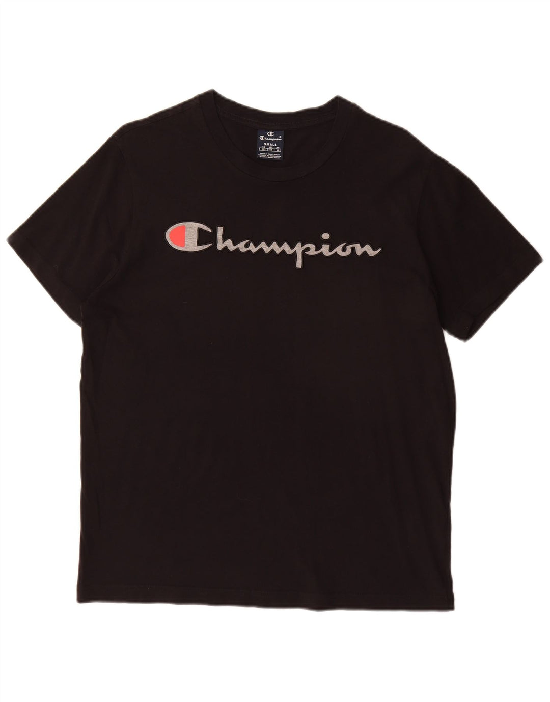 CHAMPION Mens Graphic T-Shirt Top Small Black Cotton