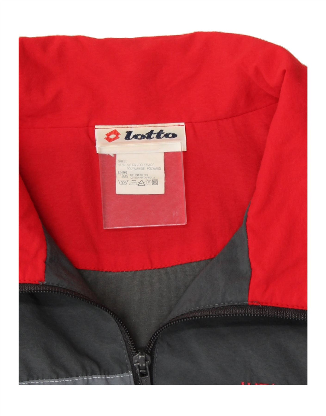 LOTTO Mens Tracksuit Top Jacket Medium Grey Colourblock Nylon Vintage Lotto and Second-Hand Lotto from Messina Hembry 