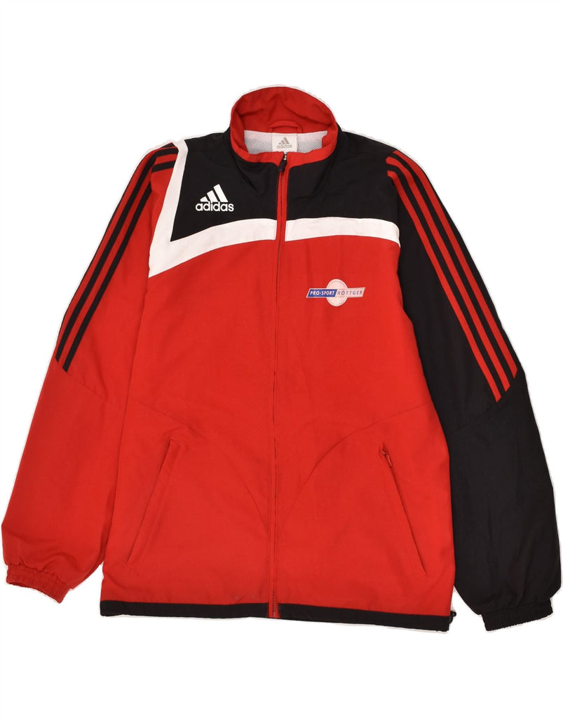 ADIDAS Mens Graphic Tracksuit Top Jacket UK 36/38 Small Red Colourblock | Vintage Adidas | Thrift | Second-Hand Adidas | Used Clothing | Messina Hembry 