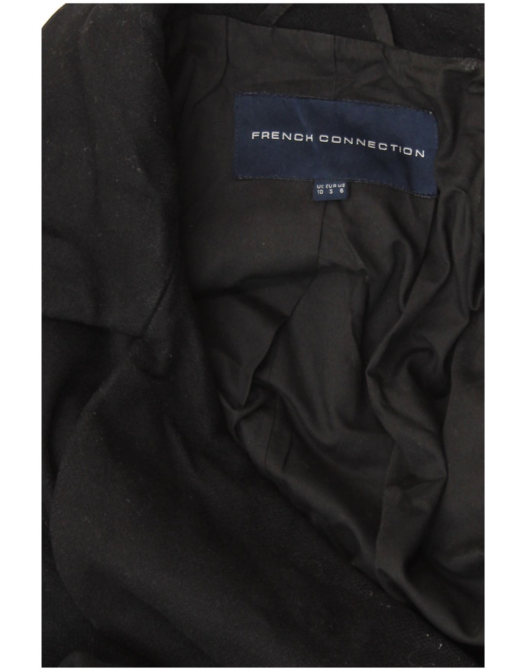 FRENCH CONNECTION Womens Oversized Open Overcoat UK 10 Small Black