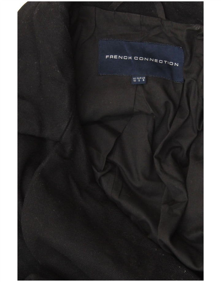 FRENCH CONNECTION Womens Oversized Open Overcoat UK 10 Small Black