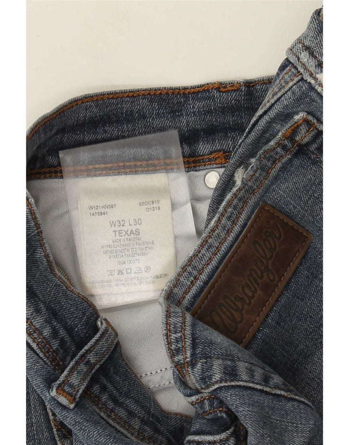 Wrangler Mens Texas Straight Jeans W32 L30 Blue Cotton