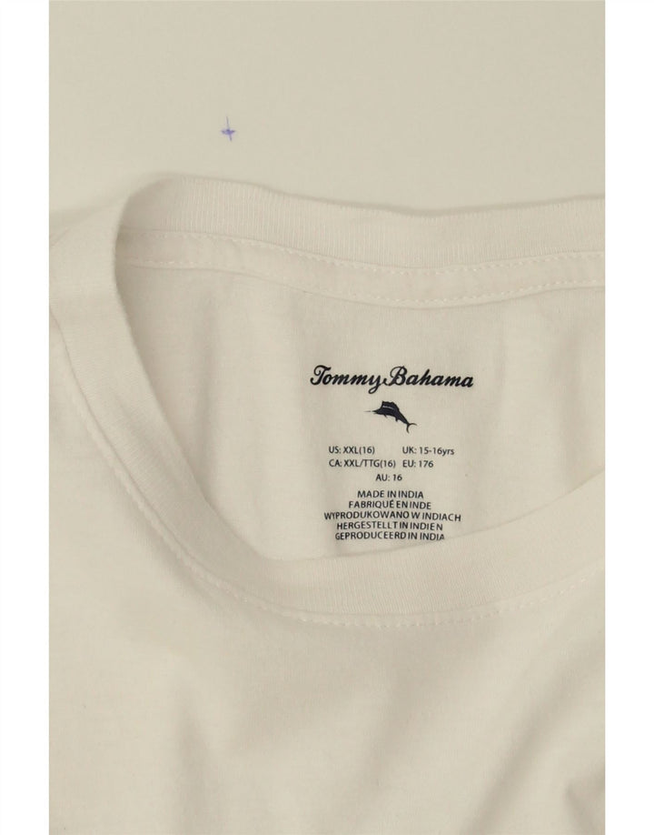 TOMMY HILFIGER Boys Graphic T-Shirt Top 15-16 Years White Vintage Tommy Hilfiger and Second-Hand Tommy Hilfiger from Messina Hembry 