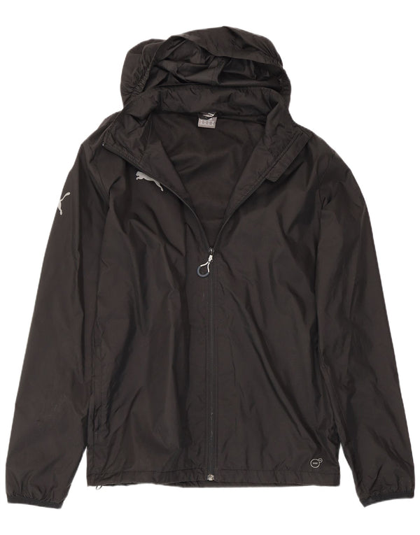 Puma Mens Hooded Rain Jacket UK 38 Medium Black Nylon