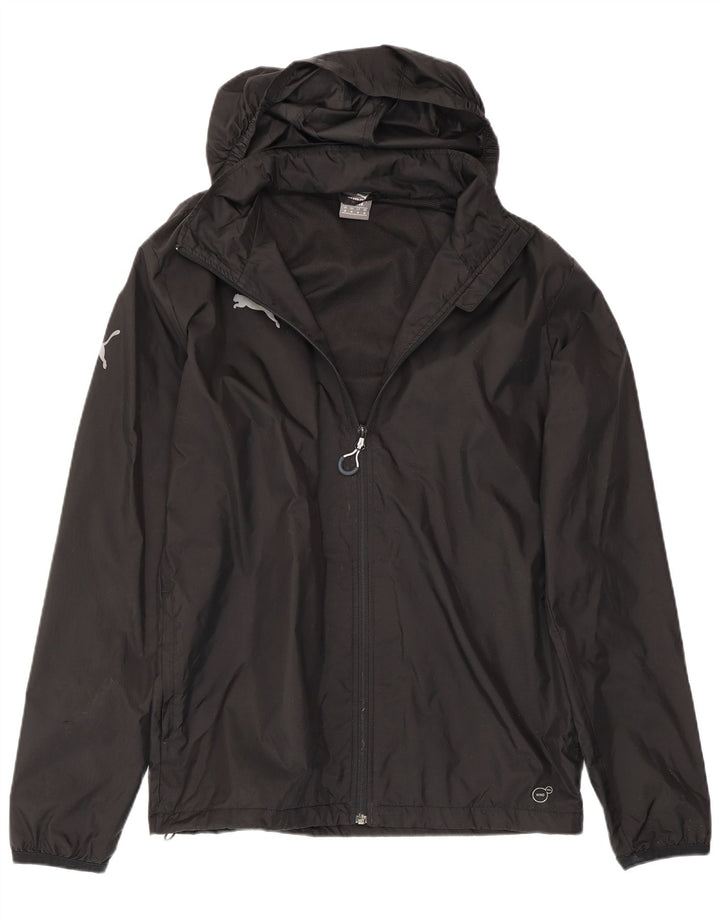 Puma Mens Hooded Rain Jacket UK 38 Medium Black Nylon