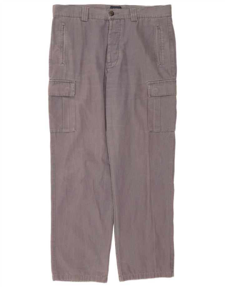 Rifle Mens Straight Cargo Trousers W36 L34 Grey Cotton