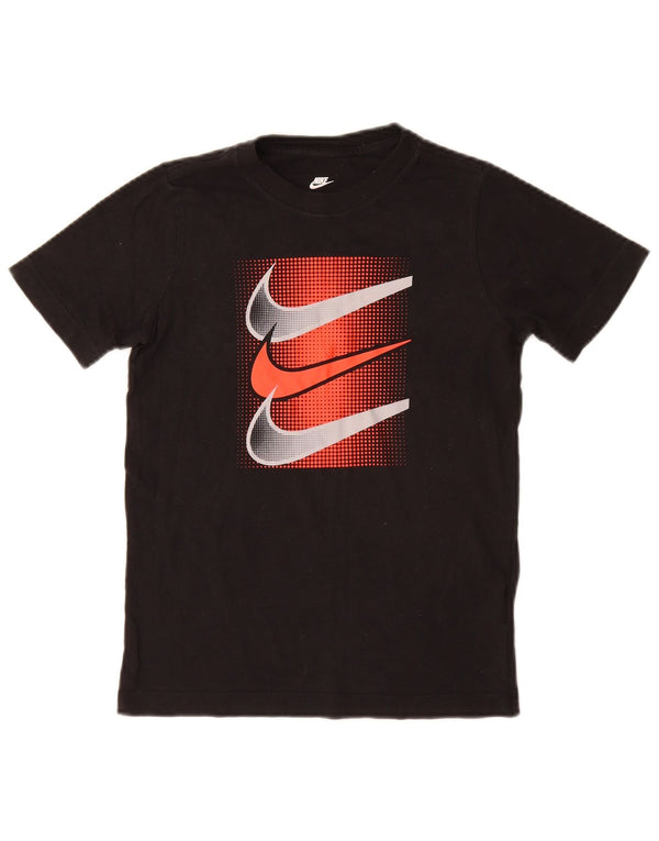 Nike Boys Graphic T-Shirt Top 8-9 Years Small Black Cotton