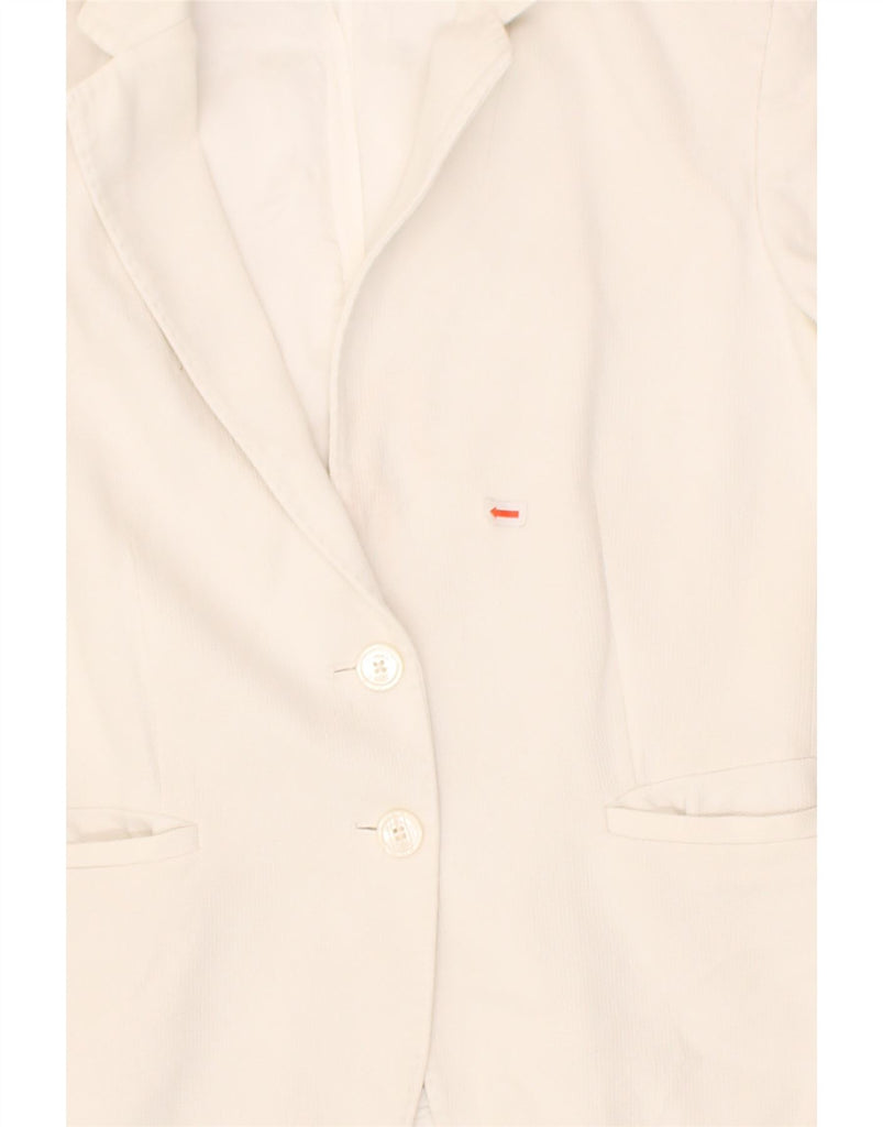 MASSIMO DUTTI Womens 2 Button Blazer Jacket EU 38 Small Off White Cotton | Vintage Massimo Dutti | Thrift | Second-Hand Massimo Dutti | Used Clothing | Messina Hembry 