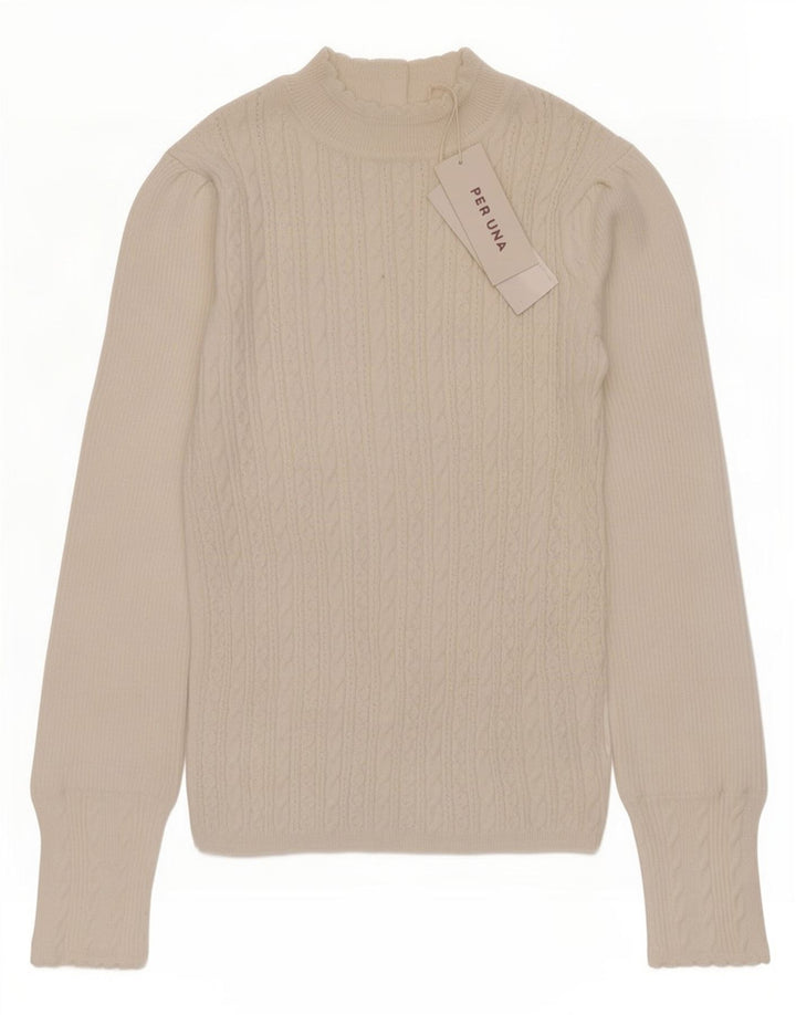 Marks & Spencer Womens Per Una Turtle Neck Jumper Sweater UK 10 Small White