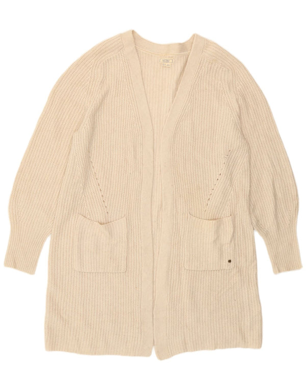 Fat Face Womens Oversized Longline Cardigan Sweater UK 16 Large Off White