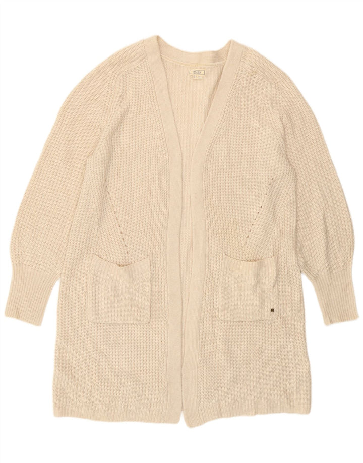 Fat Face Womens Oversized Longline Cardigan Sweater UK 16 Large Off White