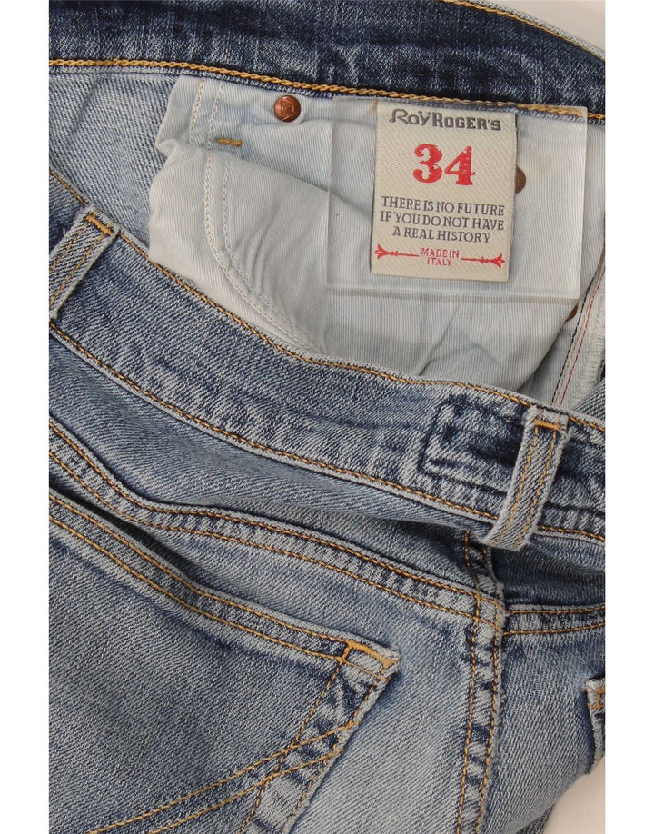 Roy Rogers Womens Slim Jeans W34 L32 Blue Cotton