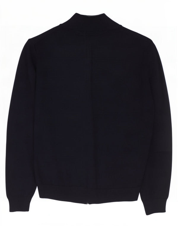 Hugo Boss Boys Cardigan Sweater 13-14 Years Large Navy Blue Virgin Wool