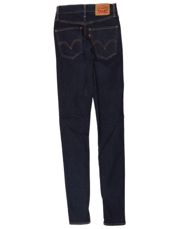 Levi's Womens Mile High Super Skinny Jeans W25 L31 Navy Blue Cotton