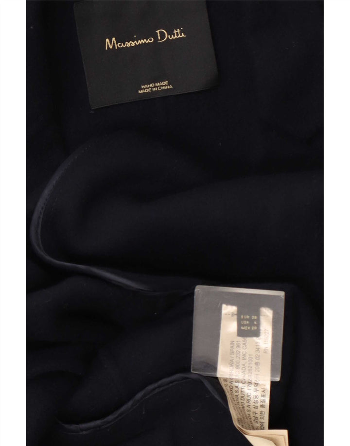 Massimo Dutti Womens 2 Button Blazer Jacket EU 38 Small Navy Blue Wool