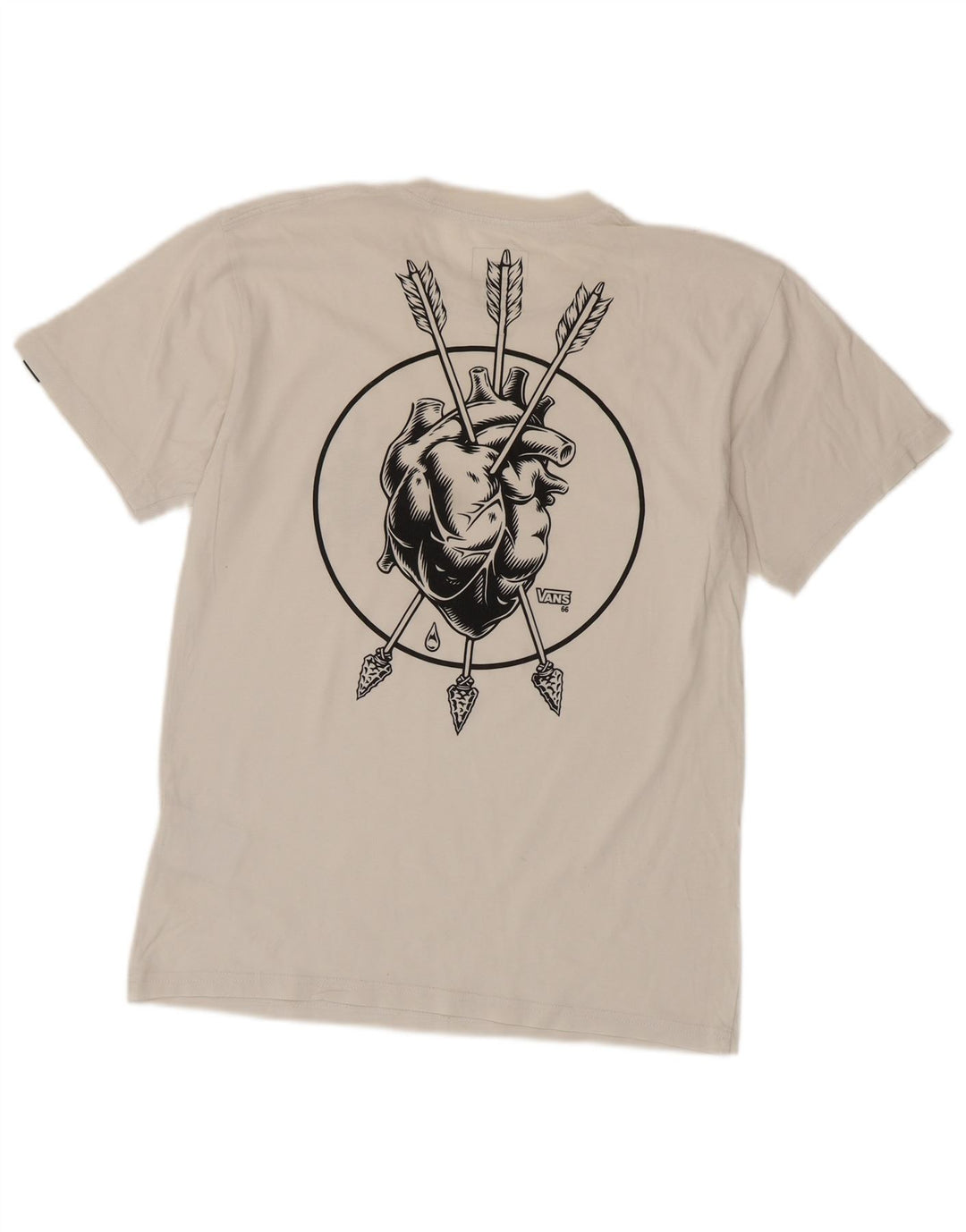 Vans Mens Classic Fit Graphic T-Shirt Top Small White Cotton