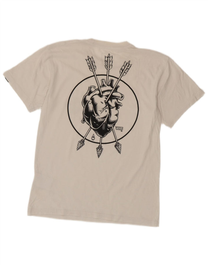 Vans Mens Classic Fit Graphic T-Shirt Top Small White Cotton