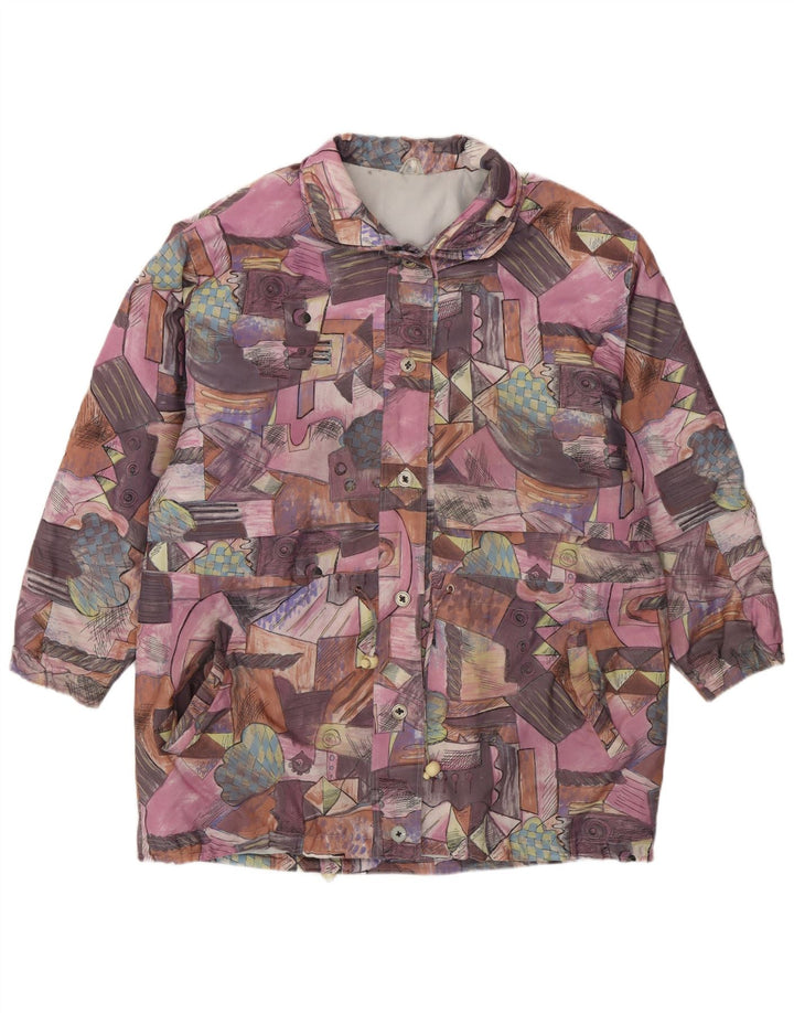 Vintage Womens Loose Fit Utility Jacket UK 18 XL Multicoloured Patchwork
