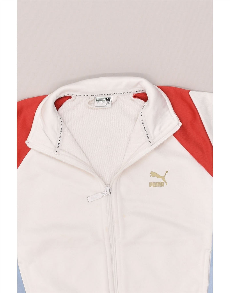 PUMA Boys Tracksuit Top Jacket 7-8 Years White Polyester | Vintage Puma | Thrift | Second-Hand Puma | Used Clothing | Messina Hembry 