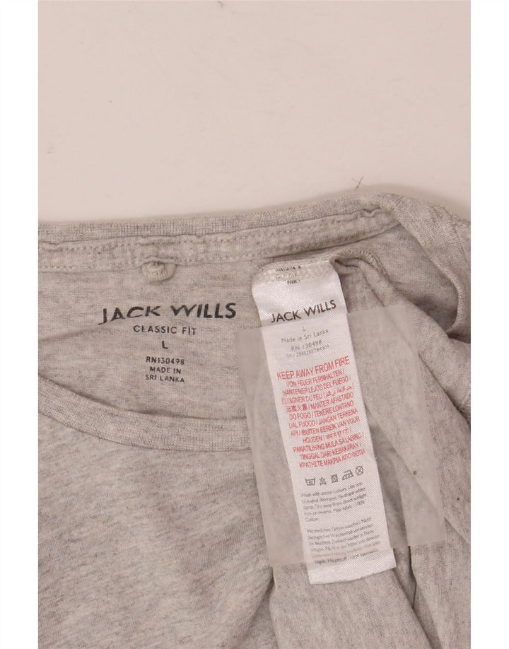 Jack Wills Mens Classic Fit T-Shirt Top Large Grey Cotton