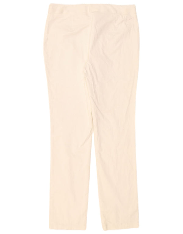 Marks & Spencer Womens High Waist Casual Trousers UK 14 Large W34 L32 White