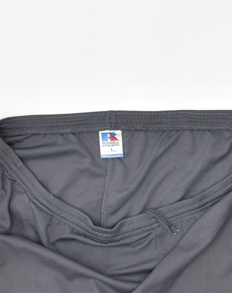 RUSSELL ATHLETIC Mens Dri-Power Sport Shorts Large Grey Polyester | Vintage | Thrift | Second-Hand | Used Clothing | Messina Hembry 