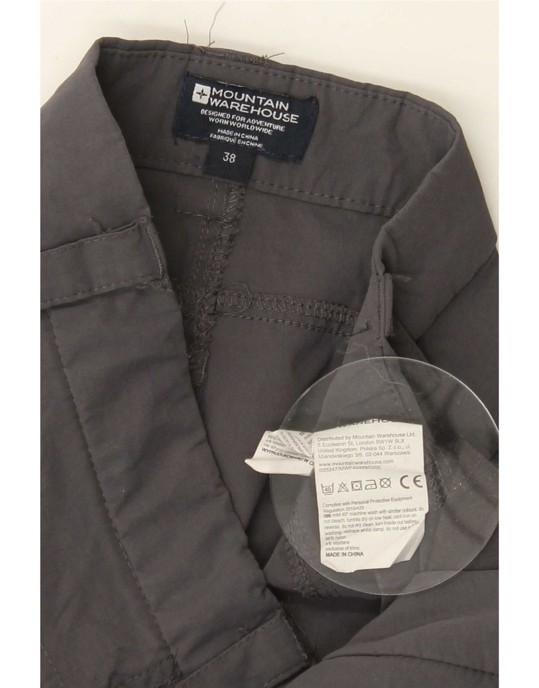 Mountain Warehouse Mens Hiking Cargo Trousers W38 L32 Grey Nylon