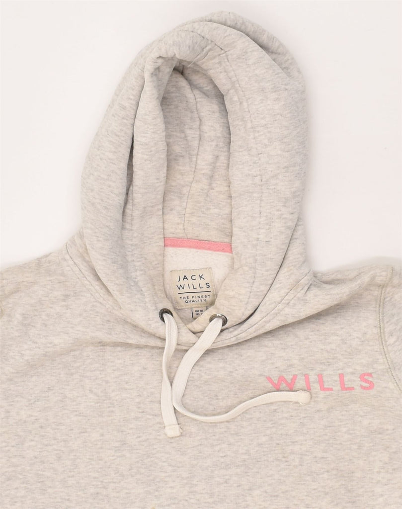 JACK WILLS Womens Hoodie Jumper UK 10 Small Grey Cotton | Vintage Jack Wills | Thrift | Second-Hand Jack Wills | Used Clothing | Messina Hembry 