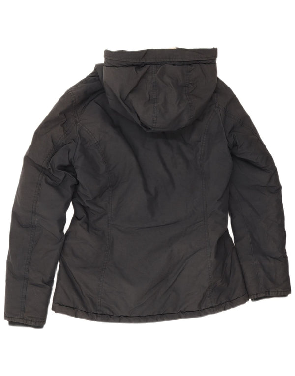 Woolrich Womens Hooded Windbreaker Jacket UK 10 Small Black