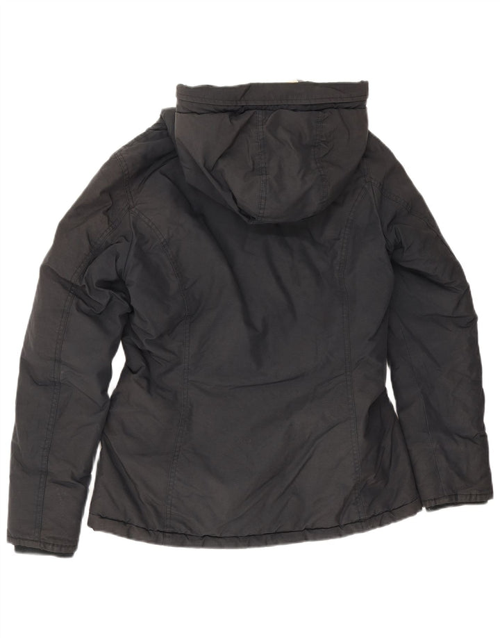 Woolrich Womens Hooded Windbreaker Jacket UK 10 Small Black