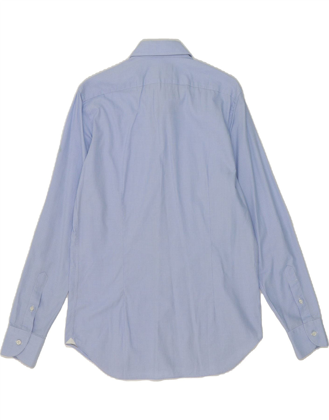 MASSIMO DUTTI Mens Tailored Fit Shirt UK 38 Medium Blue Houndstooth Vintage Massimo Dutti and Second-Hand Massimo Dutti from Messina Hembry 