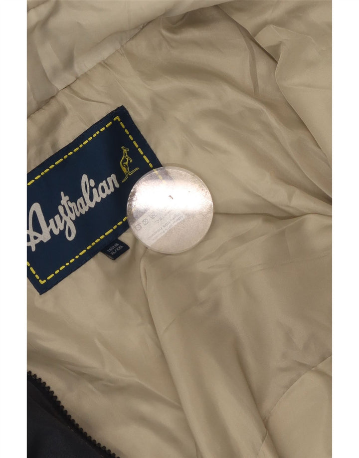 AUSTRALIAN L'ALPINA Mens Windbreaker Coat UK 42 XL Navy Blue Polyester