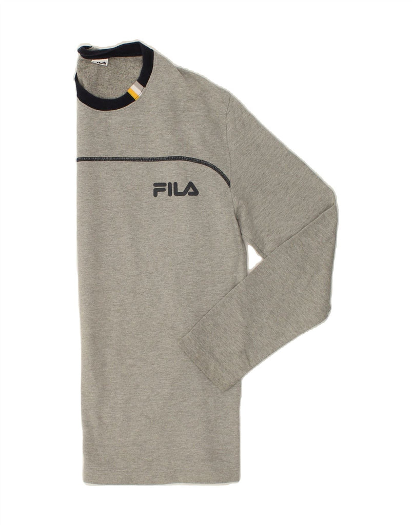 FILA Mens Graphic Top Long Sleeve Medium Grey Cotton | Vintage Fila | Thrift | Second-Hand Fila | Used Clothing | Messina Hembry 