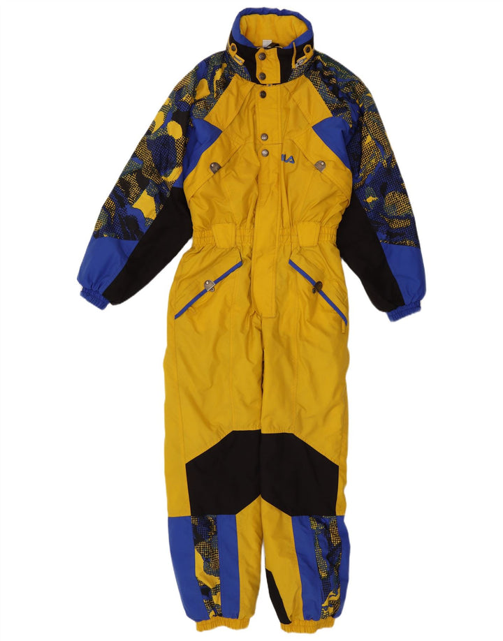 Fila Boys Ski Jumpsuit 13-14 Years Yellow Geometric Polyamide