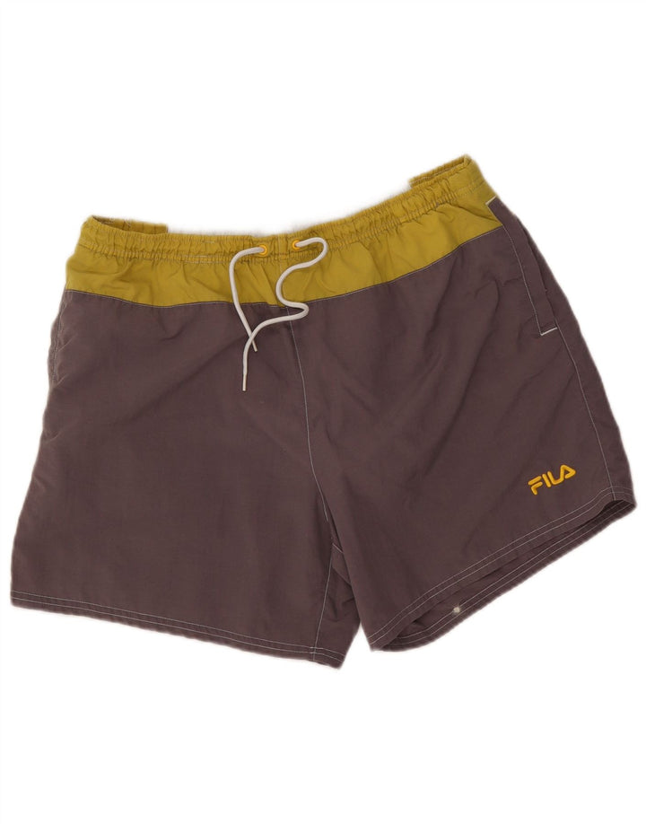 Fila Mens Graphic Swimming Shorts Large  Grey Colourblock Polyamide