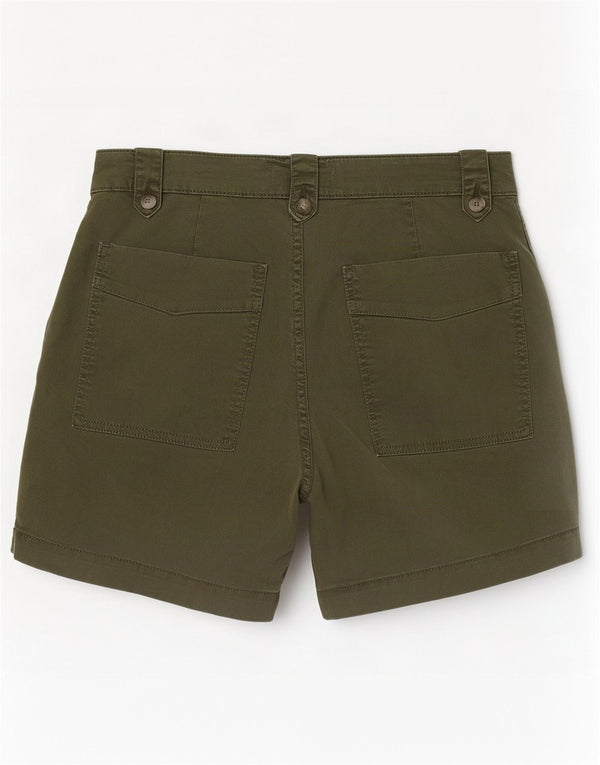 MINT VELVET Womens High Waist Chino Shorts UK 10 Small W28 Khaki Cotton