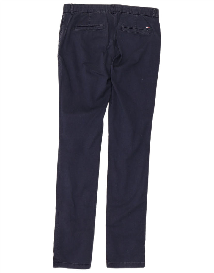 TOMMY HILFIGER Womens Slim Suit Trousers W28 L34 Navy Blue Cotton