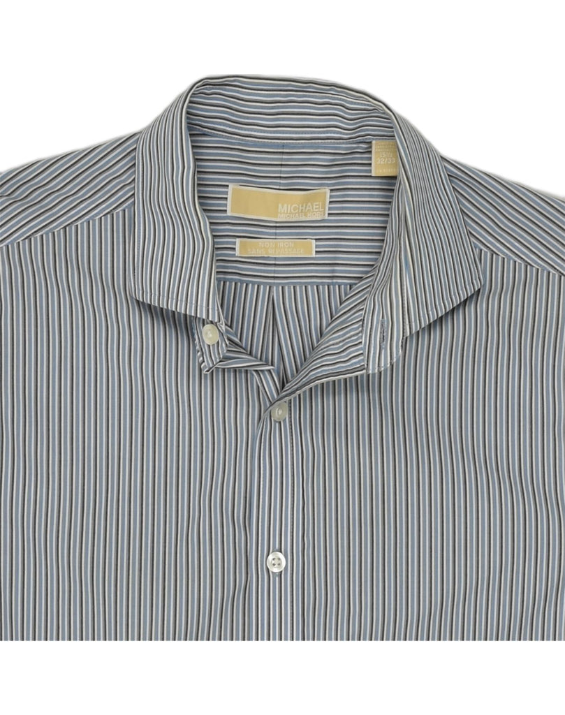 MICHAEL KORS Mens Shirt Size 15 1/2 Medium Blue Striped Cotton | Vintage Michael Kors | Thrift | Second-Hand Michael Kors | Used Clothing | Messina Hembry 